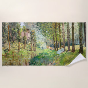 Alfred Sisley - Rest along the Stream Beach Towel