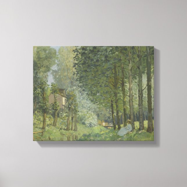 Alfred Sisley - Rest along the Stream Canvas Print (Front)