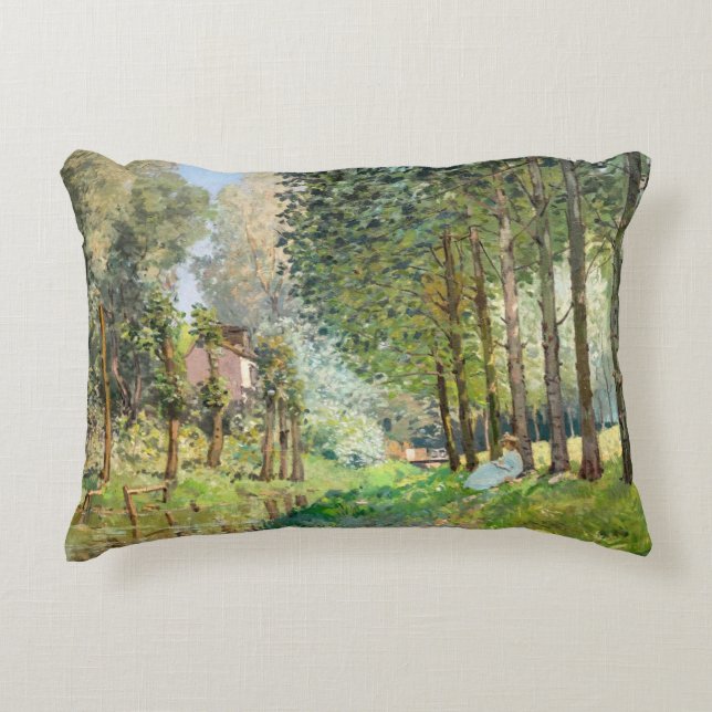 Alfred Sisley - Rest along the Stream Decorative Cushion (Front)