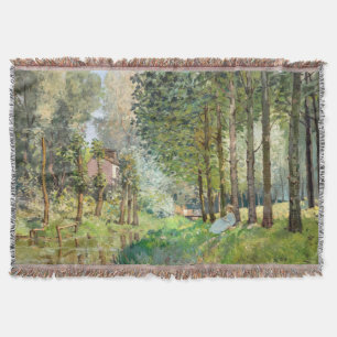 Alfred Sisley - Rest along the Stream Throw Blanket