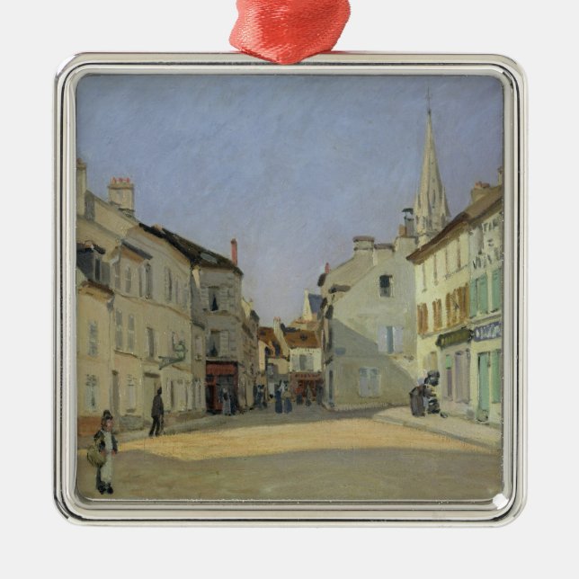 Alfred Sisley | Rue de la Chaussee at Argenteuil Metal Tree Decoration (Front)