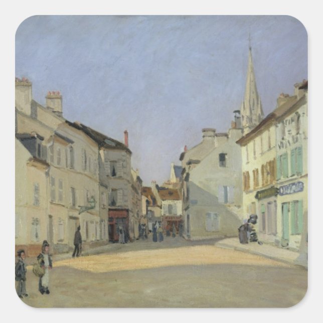 Alfred Sisley | Rue de la Chaussee at Argenteuil Square Sticker (Front)