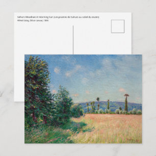 Alfred Sisley - Sahurs Meadows in Morning Sun Postcard