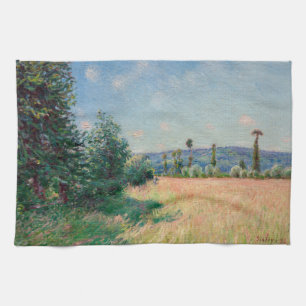 Alfred Sisley - Sahurs Meadows in Morning Sun Tea Towel
