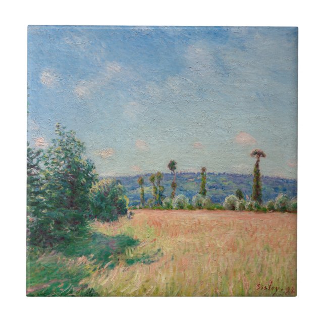 Alfred Sisley - Sahurs Meadows in Morning Sun Tile (Front)