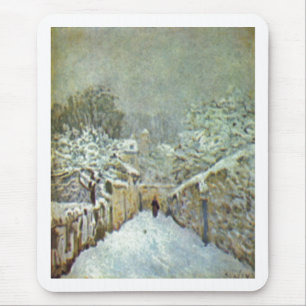 Alfred Sisley - Schnee in Louveciennes 1874 Oil Mouse Mat
