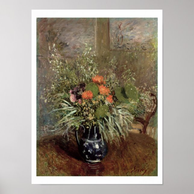 Alfred Sisley | Still Life of Wild Flowers Poster (Front)