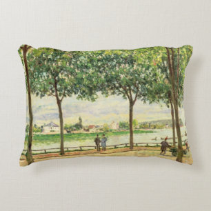 Alfred Sisley Street of Spanish Chestnut Trees Decorative Cushion