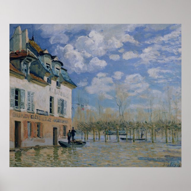 Alfred Sisley | The Boat in the Flood, Port-Marly Poster (Front)