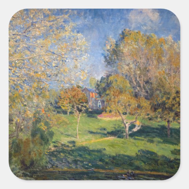 Alfred Sisley - The Garden of Hoschede, Montgeron Square Sticker (Front)