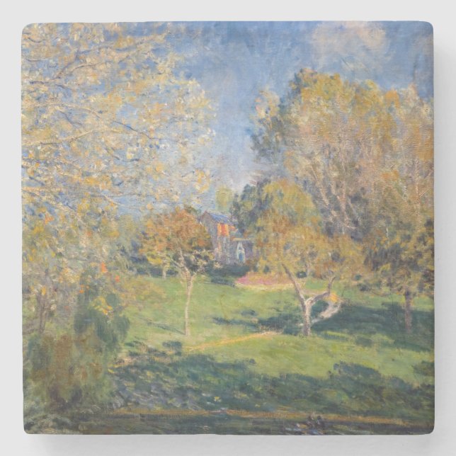 Alfred Sisley - The Garden of Hoschede, Montgeron Stone Coaster (Front)