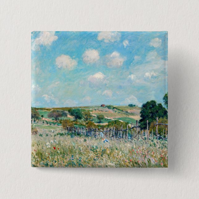 Alfred Sisley - The Meadow 15 Cm Square Badge (Front)