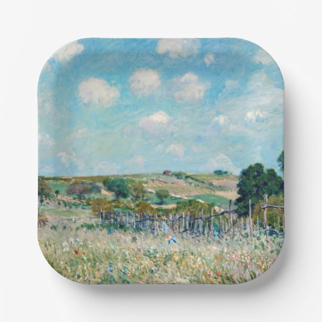 Alfred Sisley - The Meadow Paper Plate (Front)