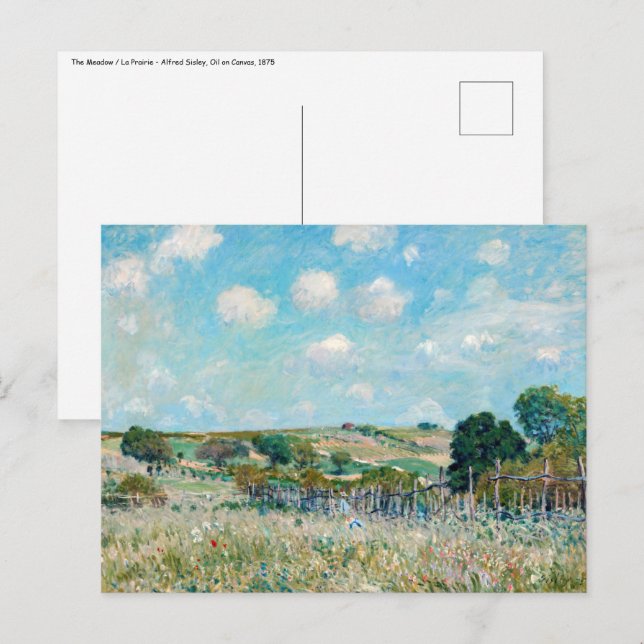 Alfred Sisley - The Meadow Postcard (Front/Back)
