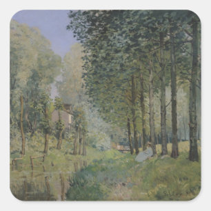 Alfred Sisley   The Rest by the Stream Square Sticker