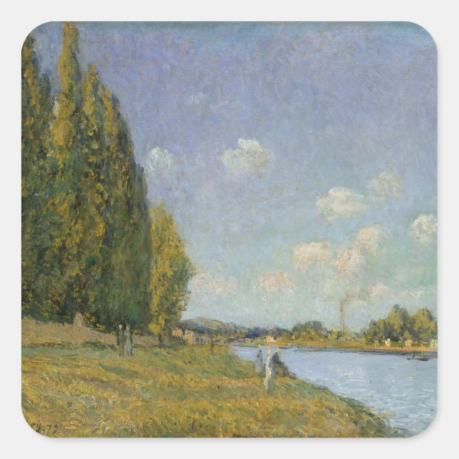 Alfred Sisley | The Seine at Billancourt Square Sticker (Front)