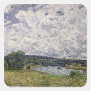 Alfred Sisley   The Seine at Suresnes Square Sticker