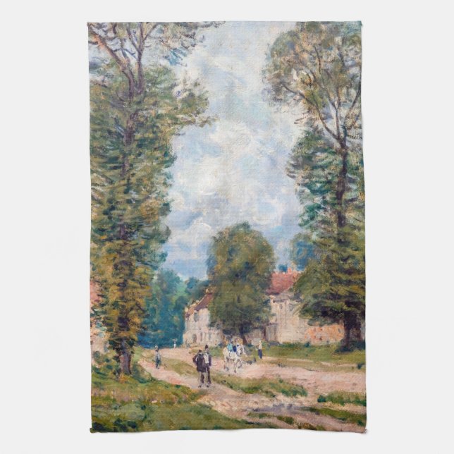 Alfred Sisley - The Versailles Road Tea Towel (Vertical)