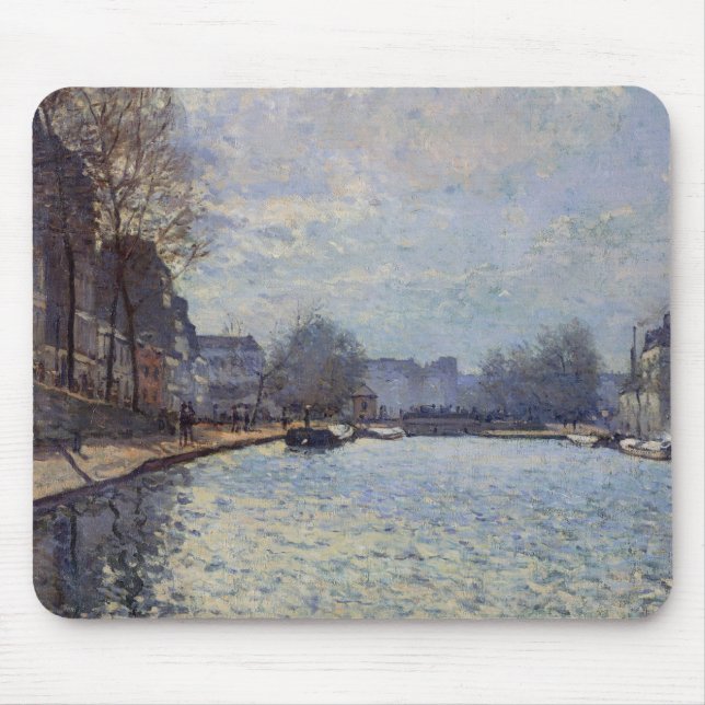 Alfred Sisley | View of the Canal St-Martin, Paris Mouse Mat (Front)