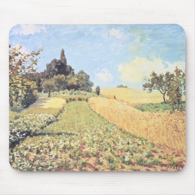 Alfred Sisley | Wheat Field Mouse Mat (Front)