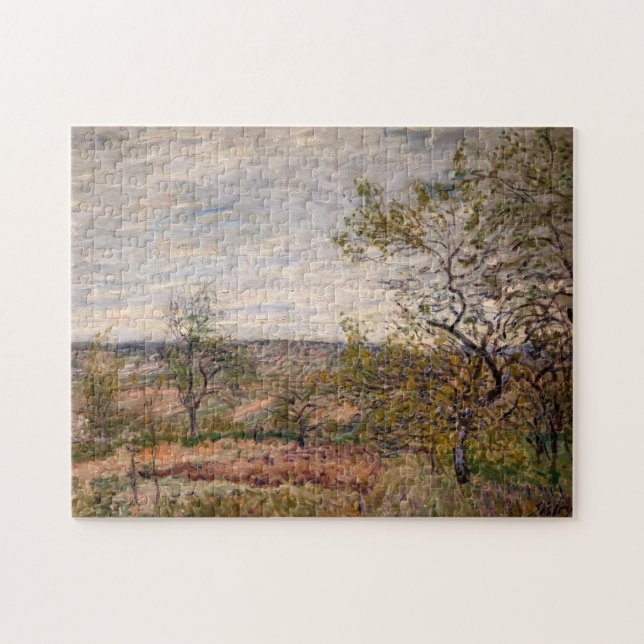 Alfred Sisley - Windy Day at Veneux Jigsaw Puzzle (Horizontal)