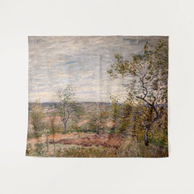 Alfred Sisley - Windy Day at Veneux Tapestry (Front (Horizontal))