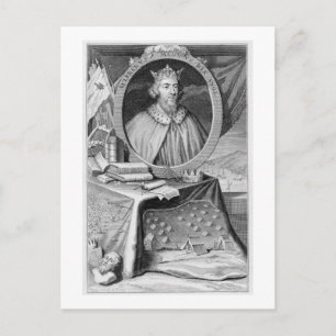 Alfred the Great (849-99) King of Wessex, engraved Postcard