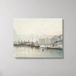 Alfred Wahlberg - Winter Landscape Over Skeppsbron Canvas Print