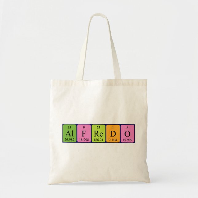 Alfredo periodic table name tote bag (Front)