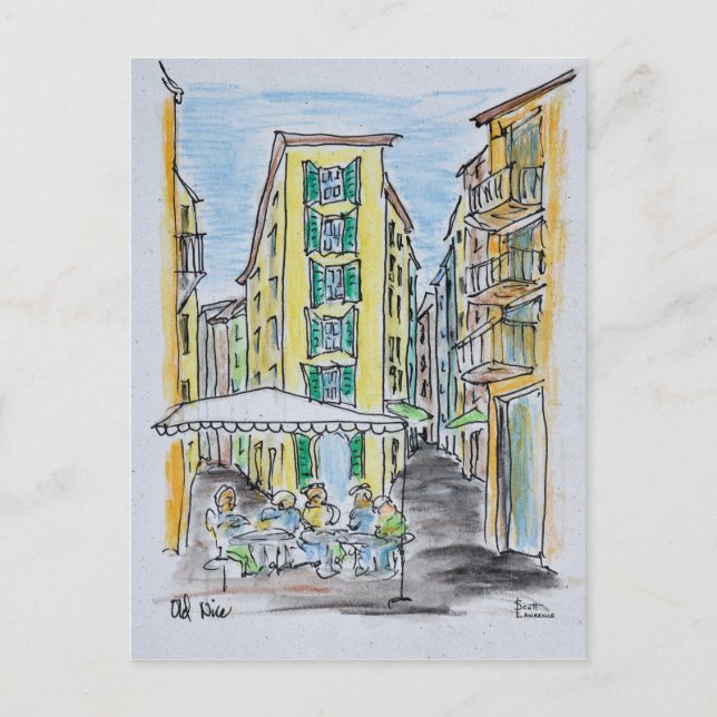 Alfresco Dining in Old Nice | Nice, France Postcard (Front)