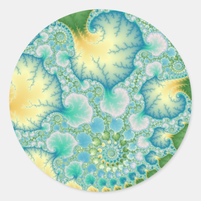 Algae - Fractal Classic Round Sticker (Front)