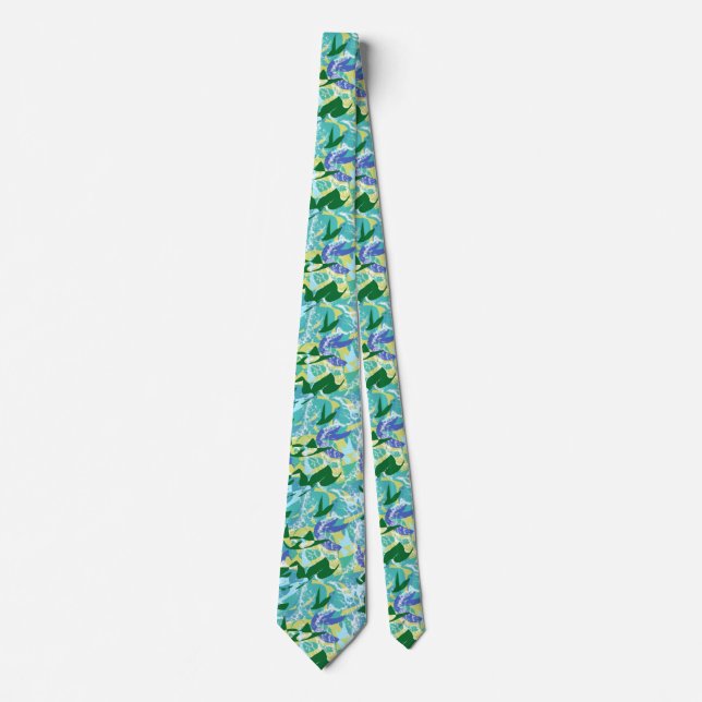 Algae Seaweed Ocean Sea Blue Green Water Nautical Tie (Front)