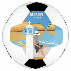 Algarve beach girl travel vintage style football