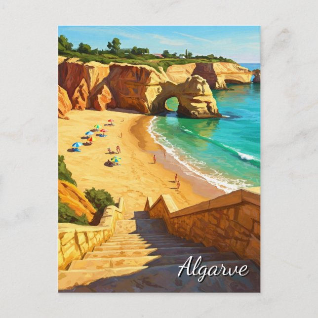 Algarve Beach Portugal Travel Postcard (Front)