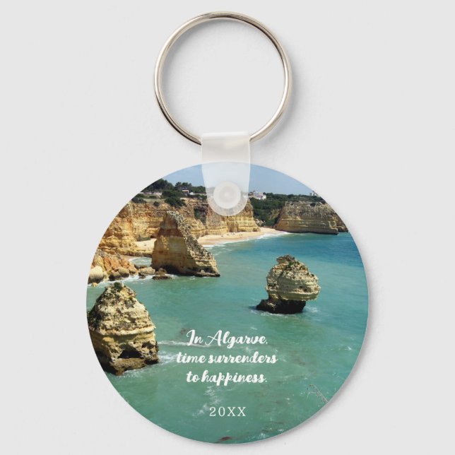 Algarve beach vacation in Portugal Key Ring (Front)