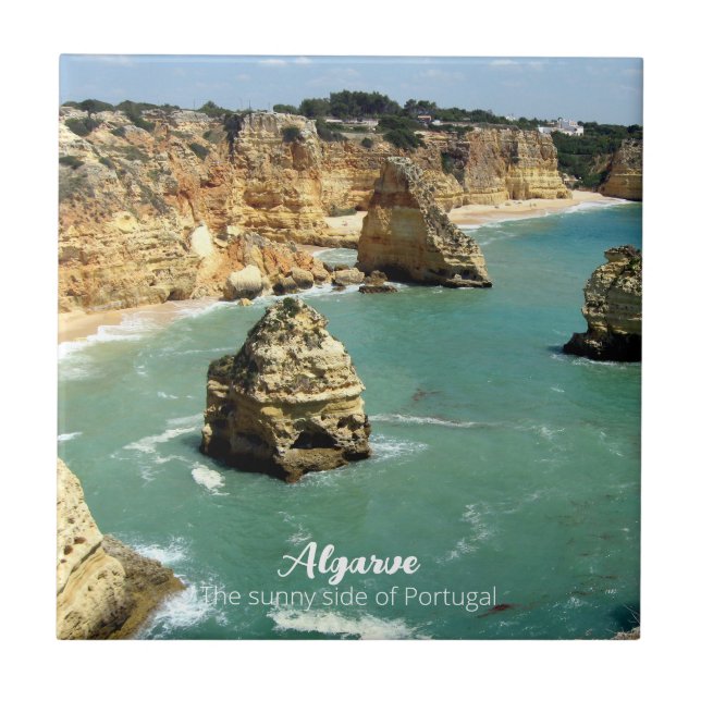 Algarve beach vacation in Portugal Tile (Front)