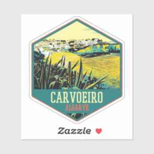 Algarve Carvoeiro beach illustration Portugal
