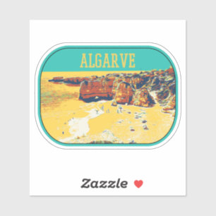 Algarve coast illustration Portugal Sticker