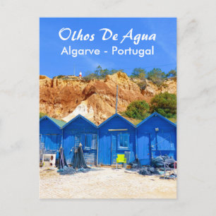 Algarve Fisherman Huts in Olhos De Agua Portugal Postcard