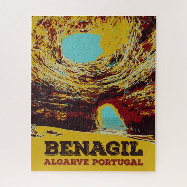 Algarve gift Portugal, Benagil Sea Cave Jigsaw Puz Puzzle (Vertical)