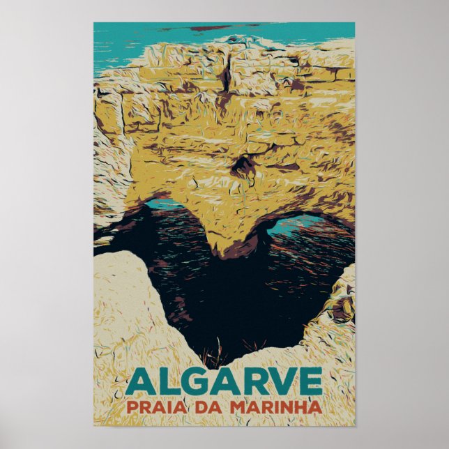 Algarve Marinha Beach arches, Portugal Poster (Front)