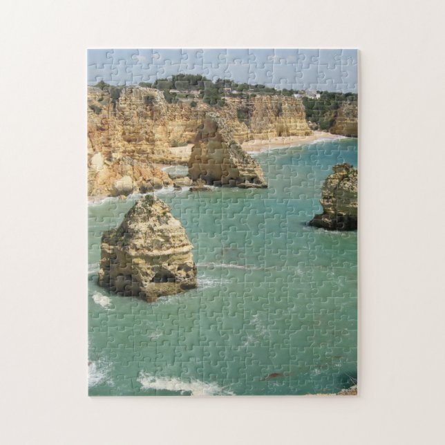 Algarve, Portugal, Benagil beach and cliffs Jigsaw Puzzle (Vertical)