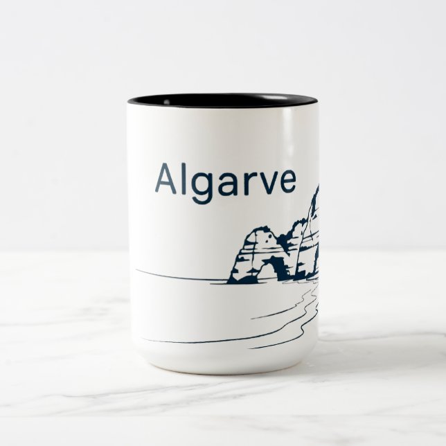 Algarve Portugal Coastal Cliffs Two-Tone Coffee Mu Mug (Center)