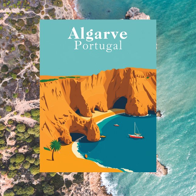Algarve, Portugal European Retro Art Postcard (Algarve, Portugal European Retro Art Postcard
)