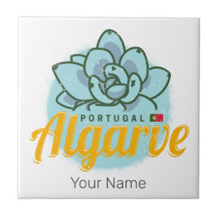 Algarve Portugal Flower Succulent Vintage Souvenir Tile