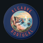 Algarve Portugal Retro Distressed Circle Magnet<br><div class="desc">Algarve vector art design. The Algarve,  Portugal’s southernmost region,  is known for its Atlantic beaches and golf resorts.</div>