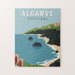 Algarve Portugal Retro Travel Art Vintage Jigsaw Puzzle<br><div class="desc">Algarve vector art design. The Algarve,  Portugal’s southernmost region,  is known for its Atlantic beaches and golf resorts.</div>