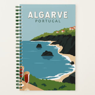 Algarve Portugal Retro Travel Art Vintage Notebook