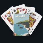 Algarve Portugal Retro Travel Art Vintage Playing Cards<br><div class="desc">Algarve vector art design. The Algarve,  Portugal’s southernmost region,  is known for its Atlantic beaches and golf resorts.</div>
