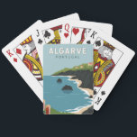 Algarve Portugal Retro Travel Art Vintage Playing Cards<br><div class="desc">Algarve vector art design. The Algarve,  Portugal’s southernmost region,  is known for its Atlantic beaches and golf resorts.</div>